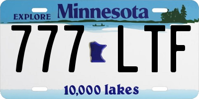 MN license plate 777LTF