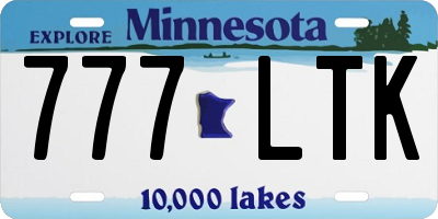 MN license plate 777LTK