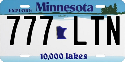 MN license plate 777LTN