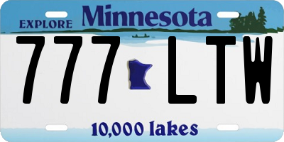 MN license plate 777LTW