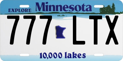 MN license plate 777LTX