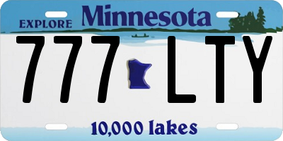 MN license plate 777LTY