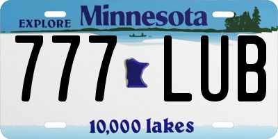 MN license plate 777LUB