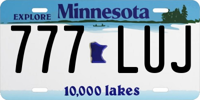 MN license plate 777LUJ
