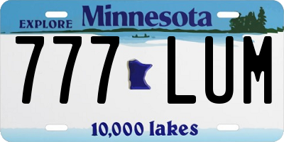 MN license plate 777LUM