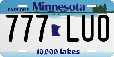 MN license plate 777LUO