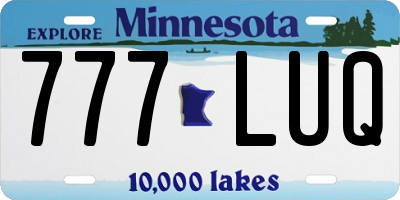 MN license plate 777LUQ