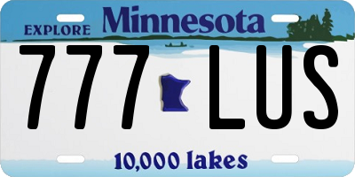 MN license plate 777LUS