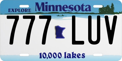 MN license plate 777LUV