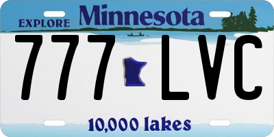 MN license plate 777LVC