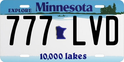 MN license plate 777LVD