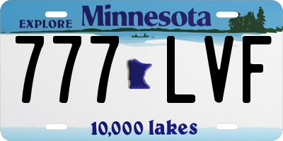 MN license plate 777LVF