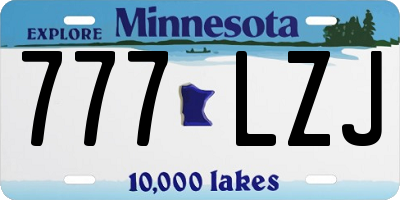 MN license plate 777LZJ