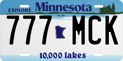MN license plate 777MCK