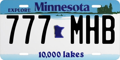 MN license plate 777MHB