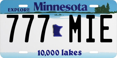 MN license plate 777MIE