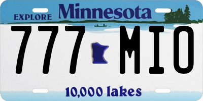 MN license plate 777MIO