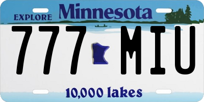 MN license plate 777MIU