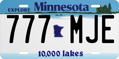 MN license plate 777MJE