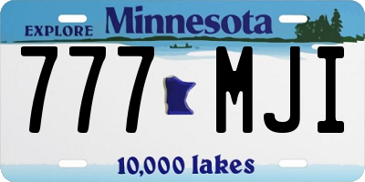 MN license plate 777MJI