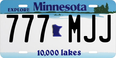 MN license plate 777MJJ