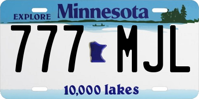MN license plate 777MJL