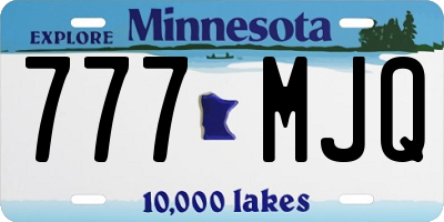 MN license plate 777MJQ