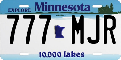 MN license plate 777MJR