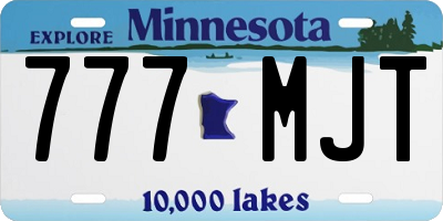 MN license plate 777MJT
