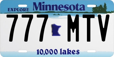 MN license plate 777MTV