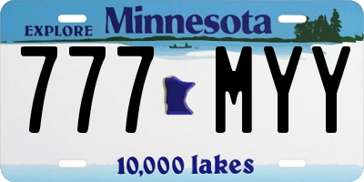 MN license plate 777MYY