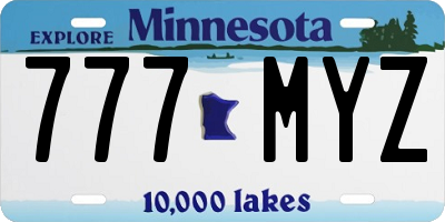 MN license plate 777MYZ