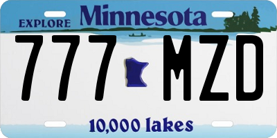 MN license plate 777MZD