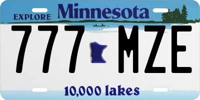 MN license plate 777MZE