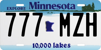 MN license plate 777MZH