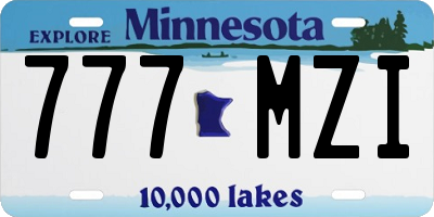 MN license plate 777MZI