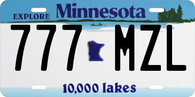 MN license plate 777MZL