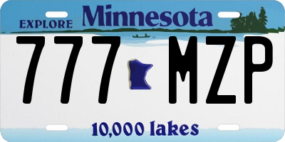 MN license plate 777MZP