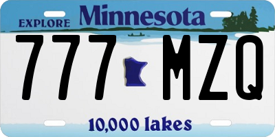 MN license plate 777MZQ