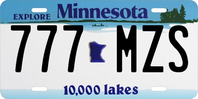 MN license plate 777MZS