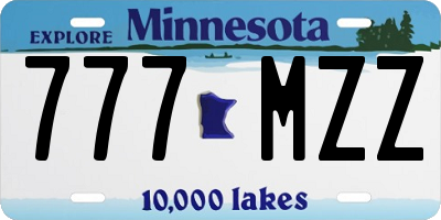MN license plate 777MZZ