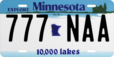 MN license plate 777NAA