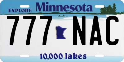 MN license plate 777NAC