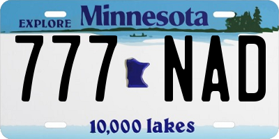 MN license plate 777NAD