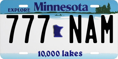 MN license plate 777NAM