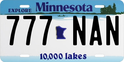 MN license plate 777NAN