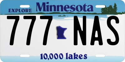 MN license plate 777NAS