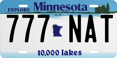 MN license plate 777NAT