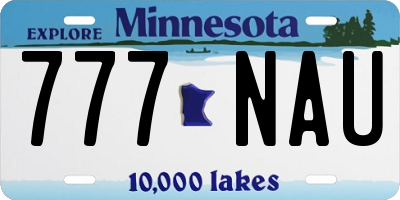 MN license plate 777NAU