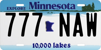 MN license plate 777NAW